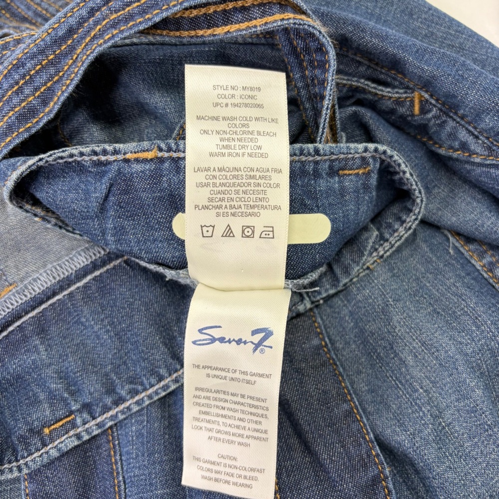 NWT Seven 7 Wide Leg Denim Pants Sz 16 Plus Size Patch Pockets Cropped Seven7 - Picture 9 of 11